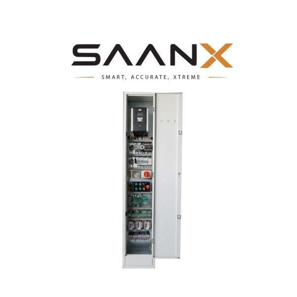 تابلو فرمان سان ایکس 7.5 کیلووات گیرلس MRL + جعبه روزیون کارکدک